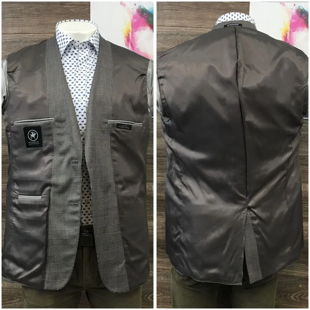 HART SCHAFFNER Mens Blazer Sport Coat Casual Jacket Size 42L‎ Wool Silk Suit USA